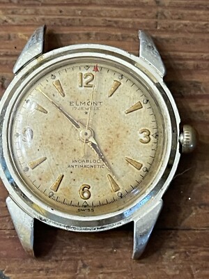 Elmont 17 Jewel Incabloc Antimagnetic Swiss Wind Up Watch - No