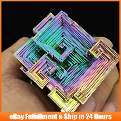 Natural Rainbow Aura Quartz Crystal Titanium Bismuth Ore Stone Specimens Healing