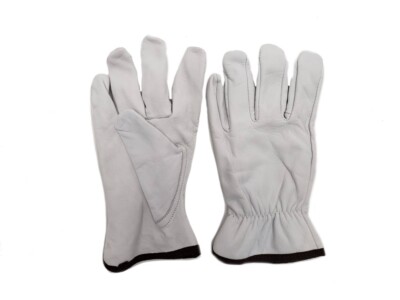 10 Doz Case, Cow Hide Grain Leather Drivers, Work Safety Gloves (PPE), Size L