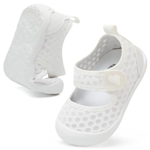 Toddler Water Shoes Barefoot Water Shoes for Kids Baby 8 Toddler Mesh White - Picture 2 of 6