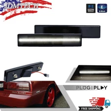 Smoked Lens White LED Rear Side Marker Lights Set For 86-92 Toyota Supra MK3 A70