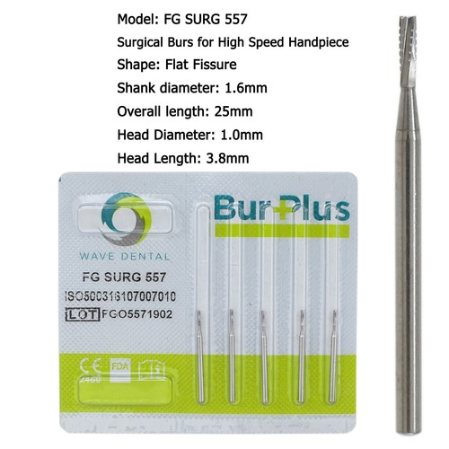 Wave Dental Surgical Length Bur 557 557L 702 701 FG SURG Long Carbide High Speed - Picture 3 of 108