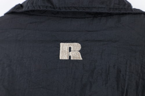 Vintage 90s Russell Athletic Mens Large Spell Out Lined Windbreaker Jacket Black - Picture 7 of 10