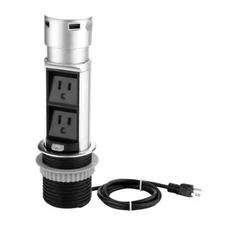 Link2Home Space Saver Pop Up-Outlet 2 Power Outlets 2 USB Ports 2.4 Amp