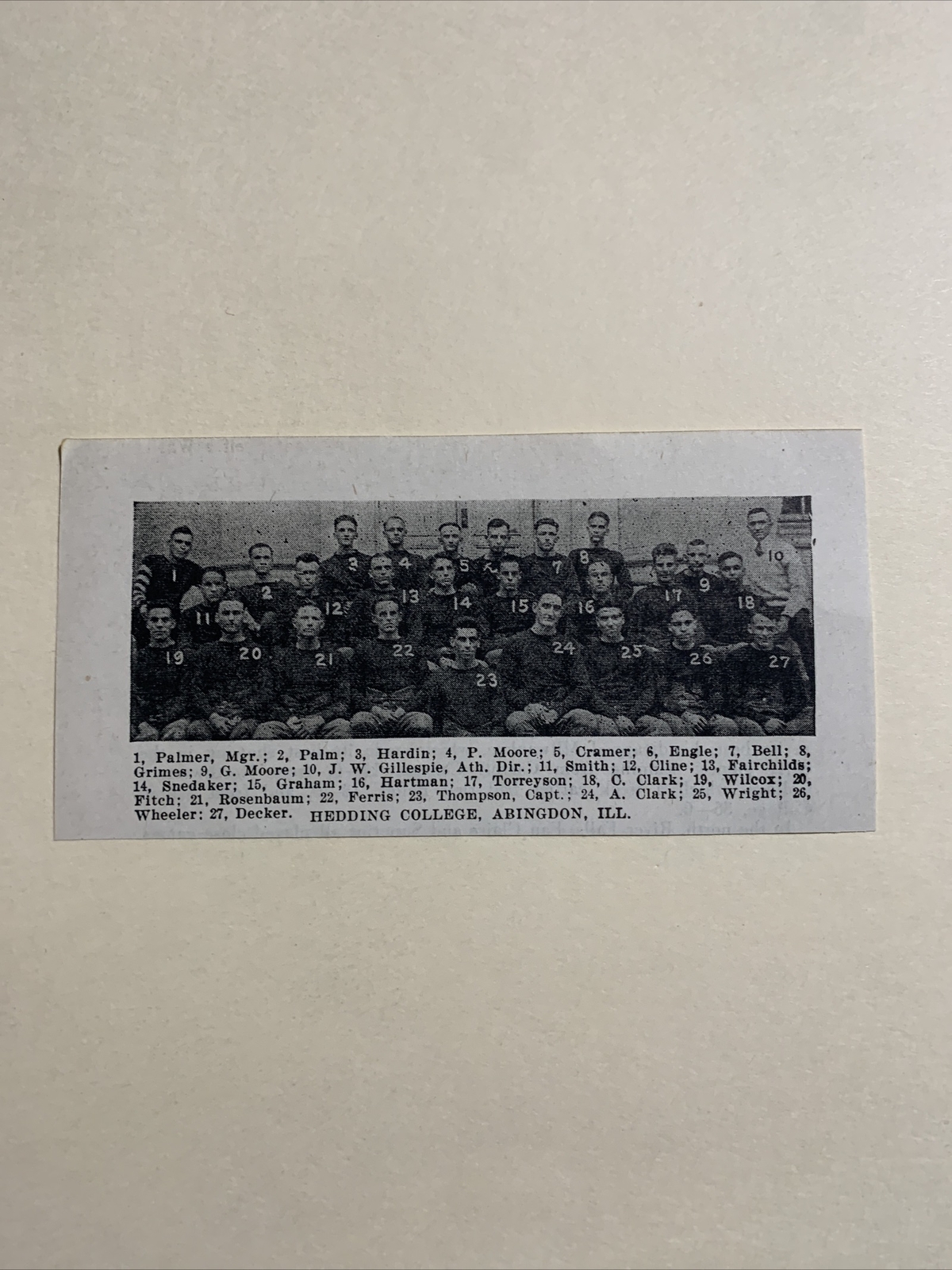 Hedding College Abingdon Illinois IL 1921 Football Team Picture eBay