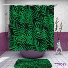 The Slender Curved Leaves3D Shower Curtain Polyester Bathroom Decor Waterproof