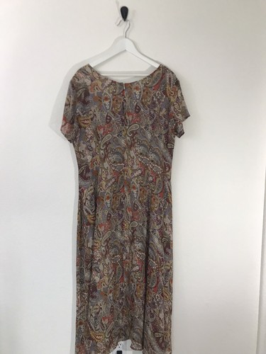 coldwater creek plus size womens silk paisley print short sleeve dress sz 18 - Picture 5 of 8