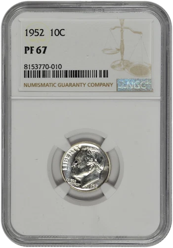 1952 10C Proof Silver Roosevelt Dime NGC PF 67