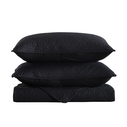 Juego de colcha acolchada en relieve de 3 piezas lisa queen king size cubre cama - Imagen 35 de 40