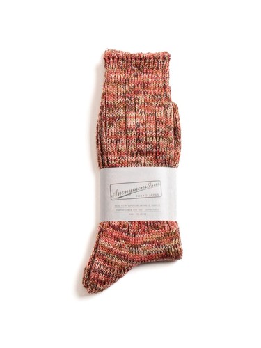 Anonymous Ism 5 Colour Crew Mix Socks Brick One Size 27-29cm Mens UK 8-11 Japan - Picture 3 of 9