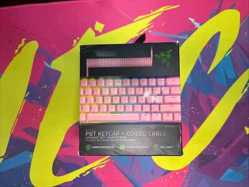 Razer PBT Keycap + Coiled Cable Upgrade Set - Quartz Pink