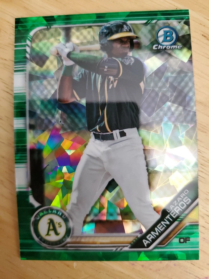 2019 Bowman Draft Lazaro Armenteros Sapphire Green Parallel /50 & Base - Image 2 of 4