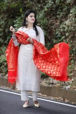 Chiken work Kurti-Pant-Duppatta-Set