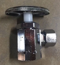 Iron pipe Angle stop 1/2" Fip Inlet  X  3/8" OD Tube Outlet Chrome Th01