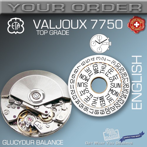 MOVEMENT ETA VALJOUX 7750, AUTOMATIC, TOP GRADE, GLUCYDUR BALANCE - Picture 4 of 13