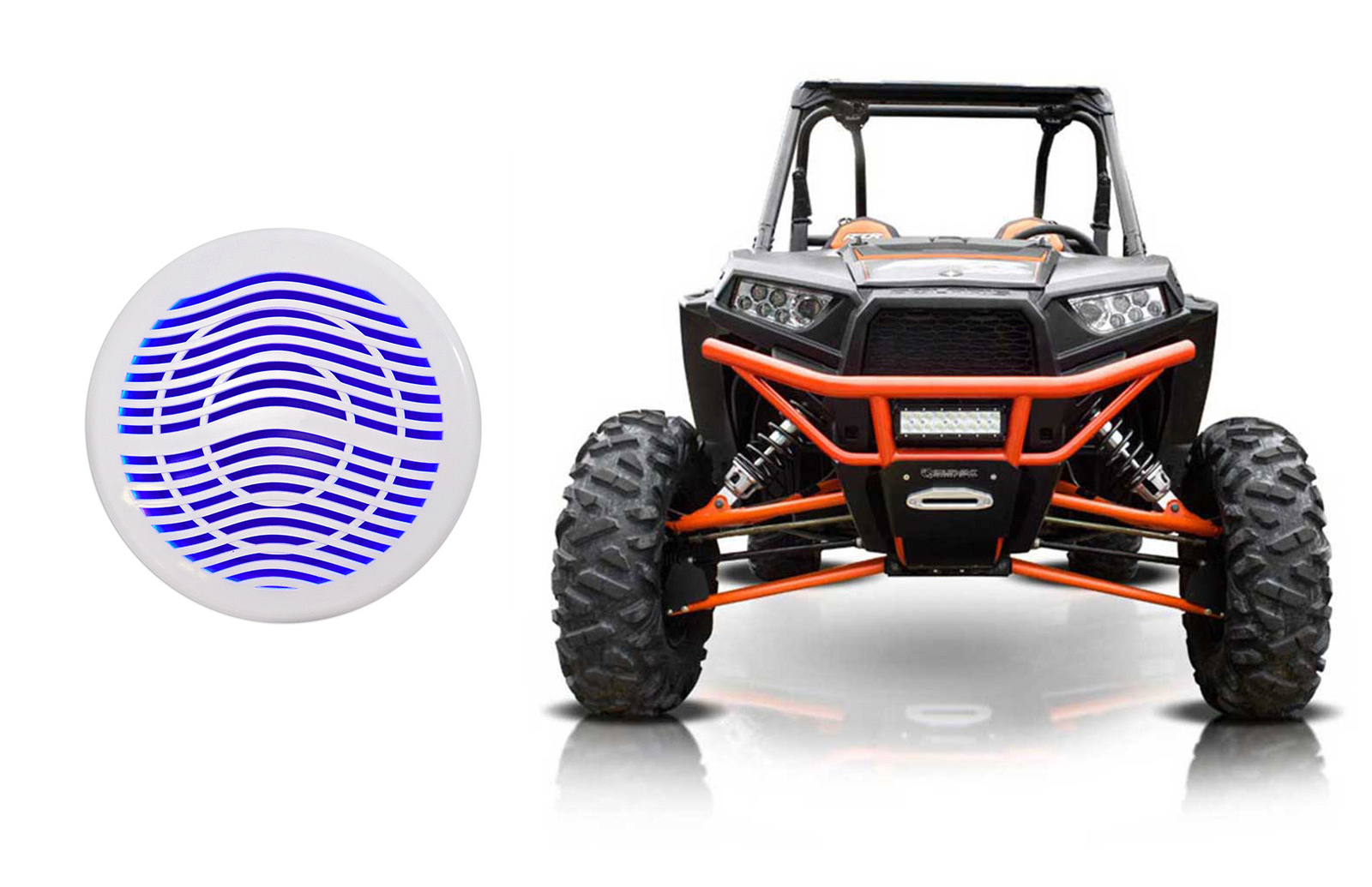 Rockville MS12LW 12 Сабвуфер мощностью 2800 Вт 12 Вт со светодиодной подсветкой для квадроциклов Polaris UTVRZR тележки 10790₽