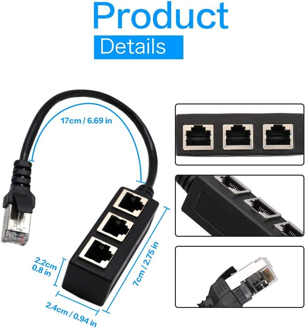 Liccx RJ45 Ethernet Splitter Cable,1 Male to 4 Female RJ45
