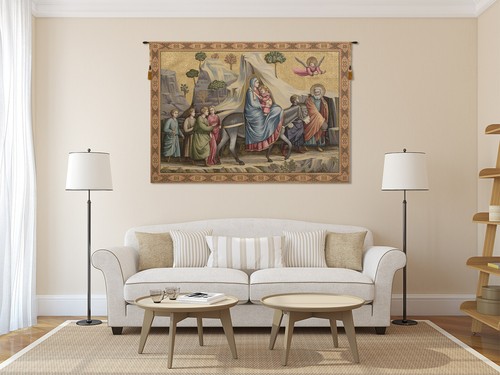 Flug nach Ägypten Christus religiös italienisch Wandteppich Wandkunst hängen 36x50 Zoll - Bild 2 von 6
