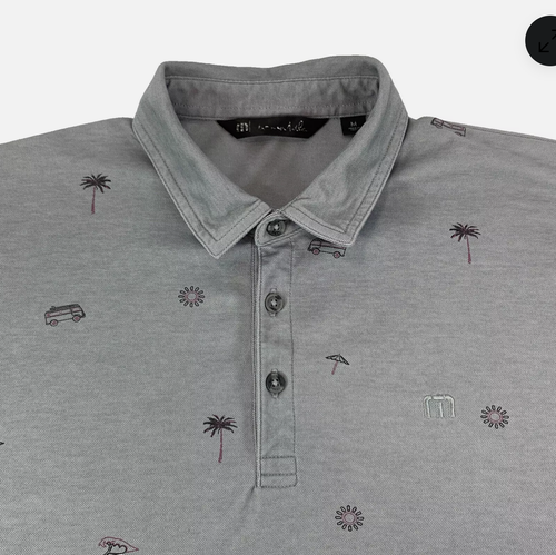 Adidas Golf Polo Shirt Gray White Colorblock Achasta Men M Athleisure Short Slv - Picture 18 of 24