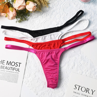 4 Packs Lot Sexy Womens Bikini Panties Thong G string Briefs Underwear Intimates