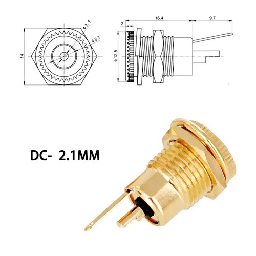 Gold Plated 30V 20A DC Jack Connector 2.1mm / 2.5mm DC Power Female Socket - Picture 7 of 10
