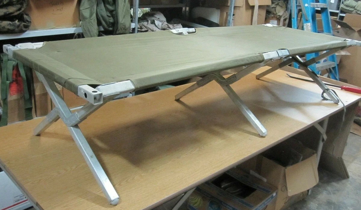 USGI Used Real Genuine Military Issue Aluminum Folding Field Cot Bed USA Made