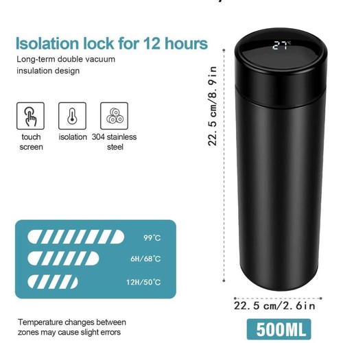 Water Bottle with LED temperature display, Double walled vacuum insulated water - 第 7/7 張圖片