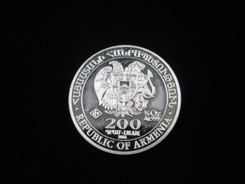 2021 Armenia Noah’s Ark 1/2 Troy oz Silver Very Limited 200 Dram FV BU Coin - 第 2/2 張圖片