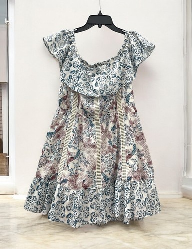 Tularosa Size L Taylor Off The Shoulders Mini Floral Crochet Cutout Summer Dress - Picture 2 of 9