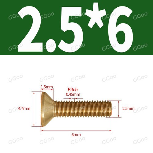PHILLIPS MACHINE SCREWS COUNTERSUNK FLAT HEAD BOLTS M2 M2.5 M3 M4 M5 M6 M8 BRASS - Picture 13 of 65