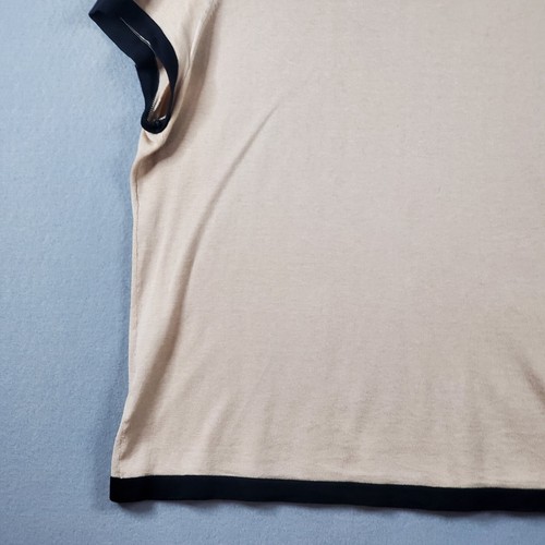 Ann Taylor Silk Blend Short Sleeve Keyhole Button Back Knit Sweater Top Sz XL - Picture 4 of 10