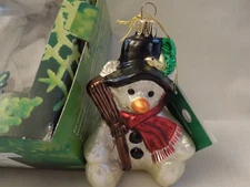 Heirloom Goebel Collection Glass Blown Snowbear Hermann Teddy Bear Ornament 5"