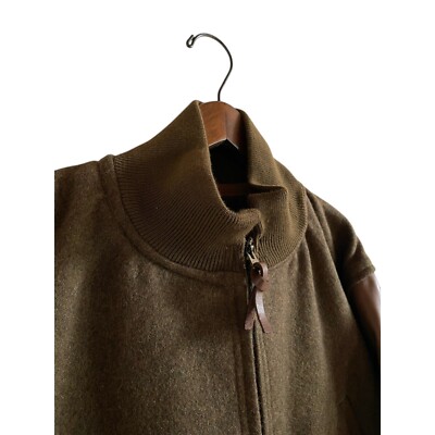 Nigel Cabourn 40s TANKERS JK Leather × Wool Jacket ARMY