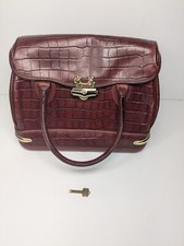 Celeber PIERO GUIDI borsa vintage da collezione Italia pelle seta chiusura chiave