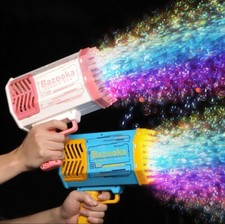 Bubble Gun Rocket 69 Holes Soap Bubbles Machine Gun Shape Automatic Blower With