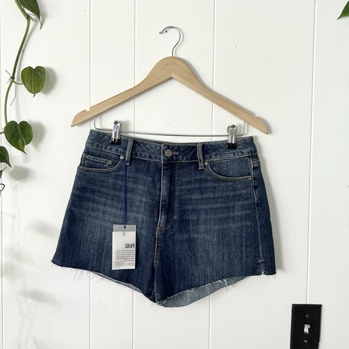 Paige Margot Cuttoff Medium Wash Denim Shorts NWT Size 30 - Picture 2 of 8