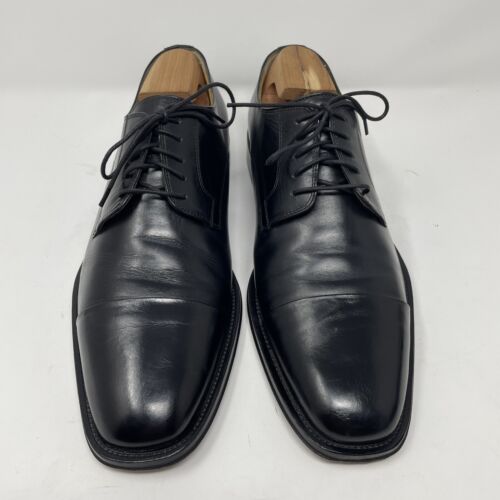 Scarpa elegante da uomo Johnston & Murphy nera derby taglia 9,5 M punta a cappuccio stringata - Foto 3 di 9