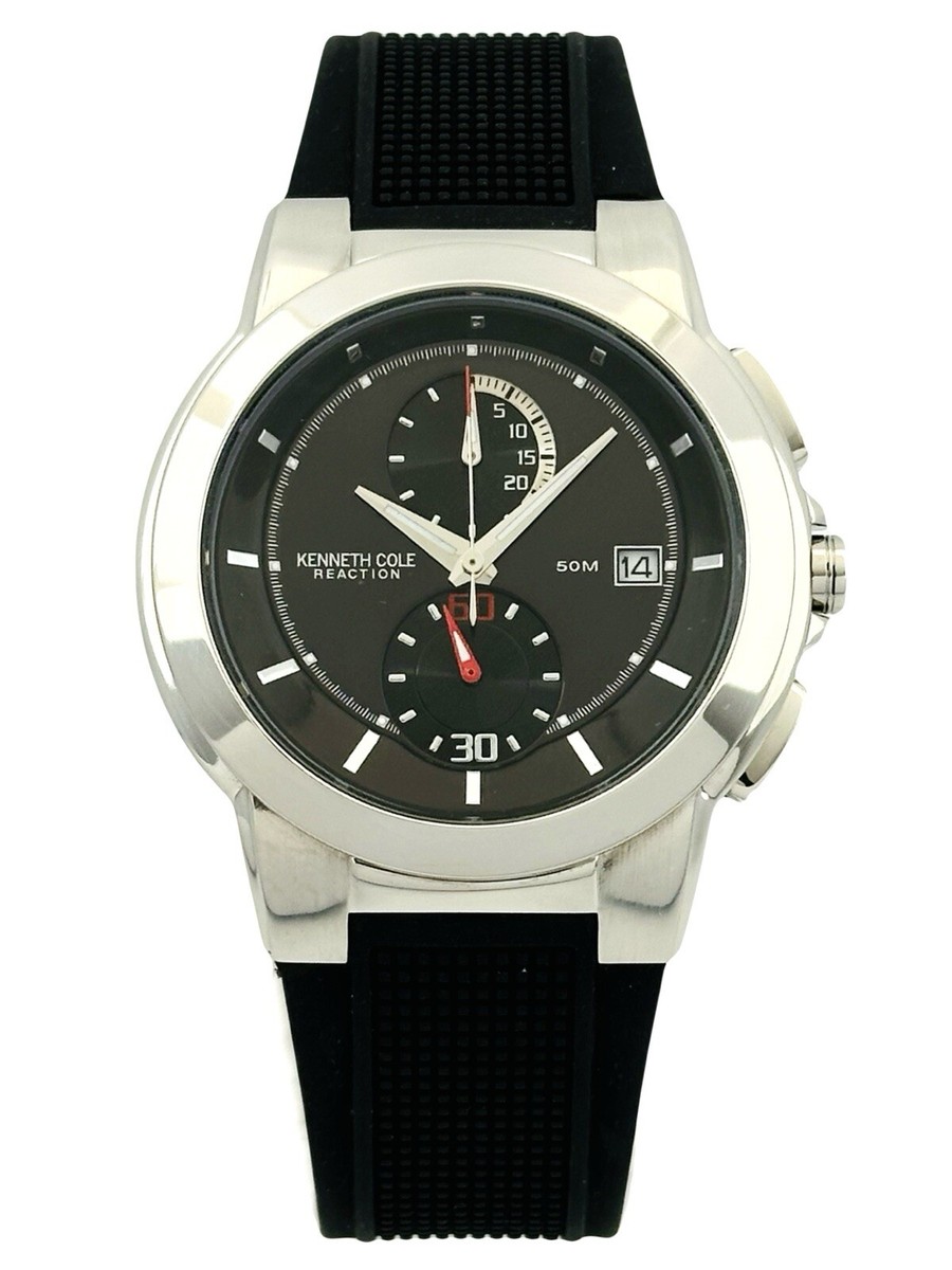 Kenneth Cole KC1391 Men's Black Dial Chronograph Black Rubber