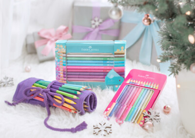 Faber-Castell Buntstifte Sparkle Etui, Set, Stifterolle, Bleistifte, Spitzer