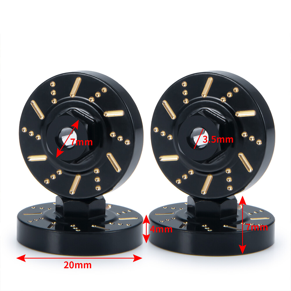 Brass Steering Knuckles Hex Adapters Counterweight For 1/24 Axial SCX24 RC Car