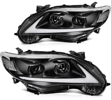 Pair For Toyota For Corolla 2011-2013 Clear Lens LED DRL Headlights Assembly