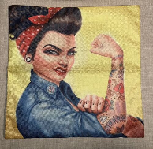 Moderner Rosie die Niete Überwurf Kissenbezug 18” x 18” Quadrat
