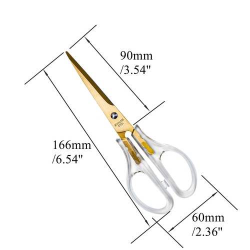 1pc Acrylic Scissors 6.5" Clear Scissors Office Scissors Metal Blades Shears - Picture 11 of 24