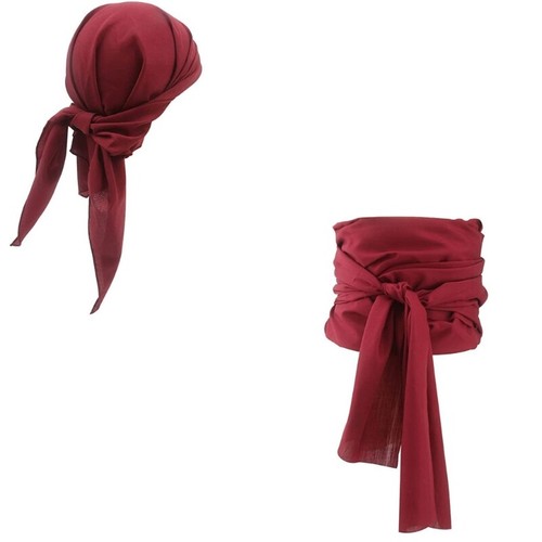 Cosplay Pirate Headdress Pirate Headwear Hair Scarf and Sash Belt Hat Set