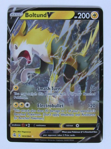 Boltund V 103/264 Full Ultra Rare Fusion Strike Pack Fresh Mint NM/M New Pokemon - Picture 2 of 4