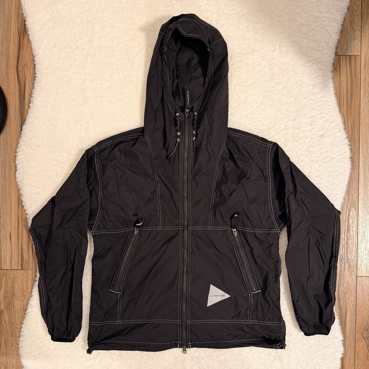 And Wander Pertex Wind Jacket Pocketable, men's Size XS, Black | eBay
