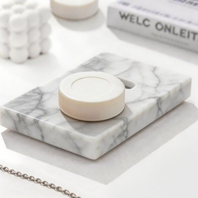 Natural Marble Soap Dish for Shower Stone Tray Small Bar Soap Holder with Sel...