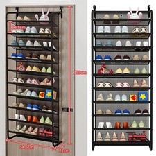30 Pair Over Door Hanging Shoe Rack 10 Tier Shelf Organiser Storage Wall Mounted