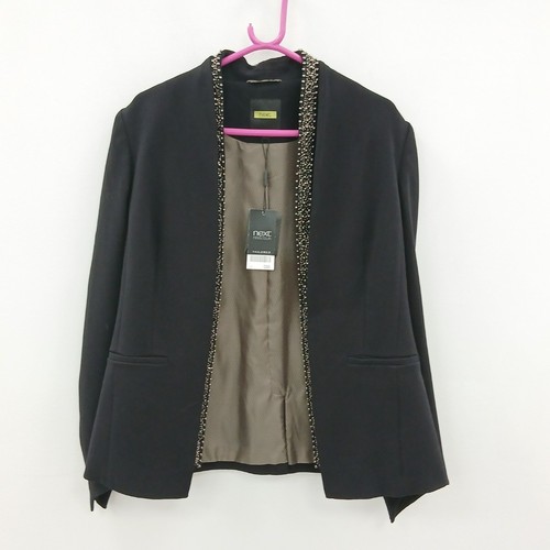 Next Blazer Jacket UK 14 Black Tailored Smart New RMF20-CAP