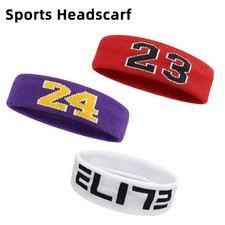 Cotton Sports Headband Number 24 High Elastic Antiperspirant Sweatband Basketbal
